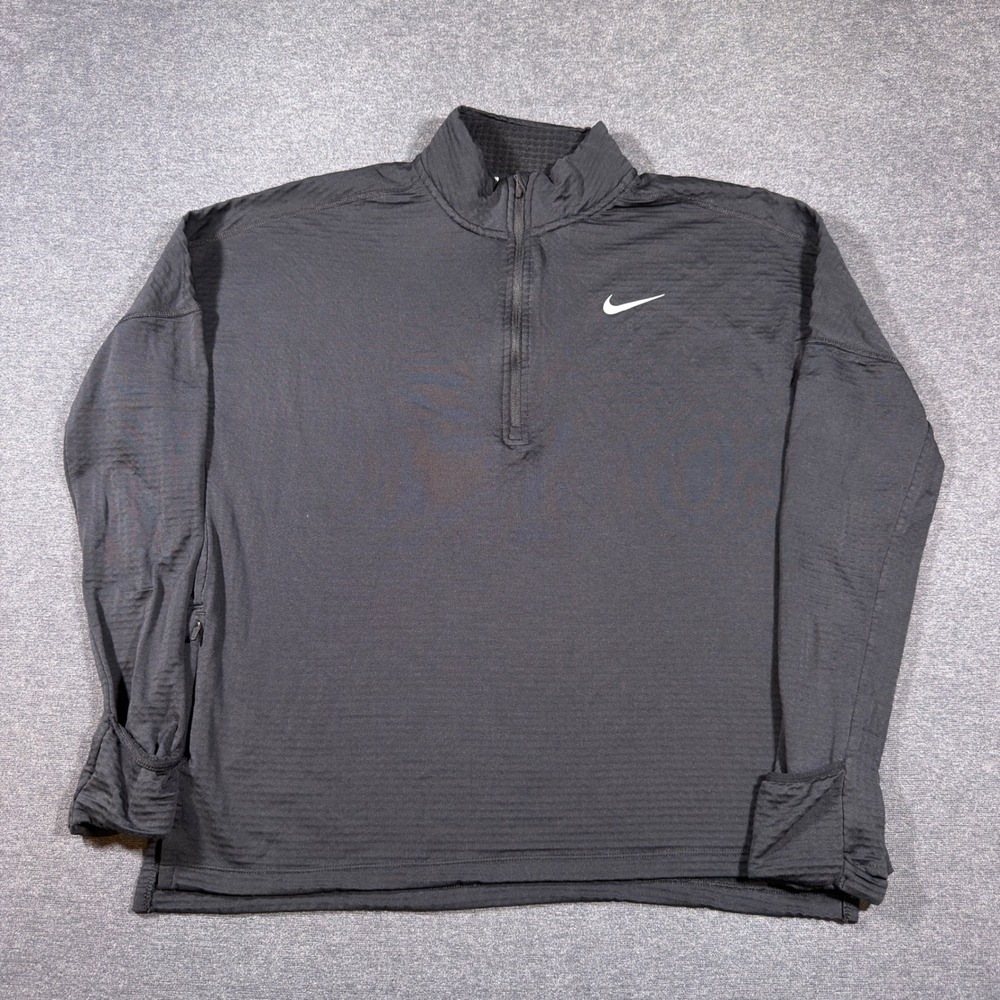 Nike Thermafit Element Pullover Women Medium Black Dri-Fit 1/4 Zip Running Top